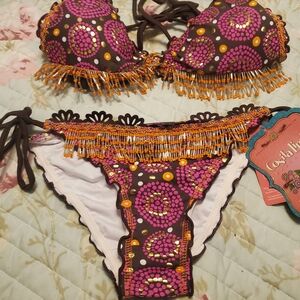 Colorful Beaded Bikini Set